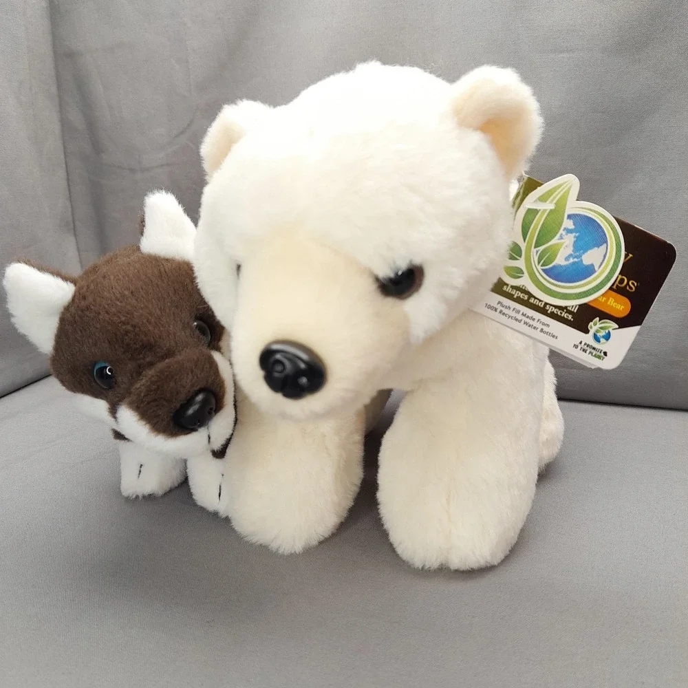 Wild Republic Unlikely Friendships Plush Sled Dog & Polar Bear Stuffed Animals